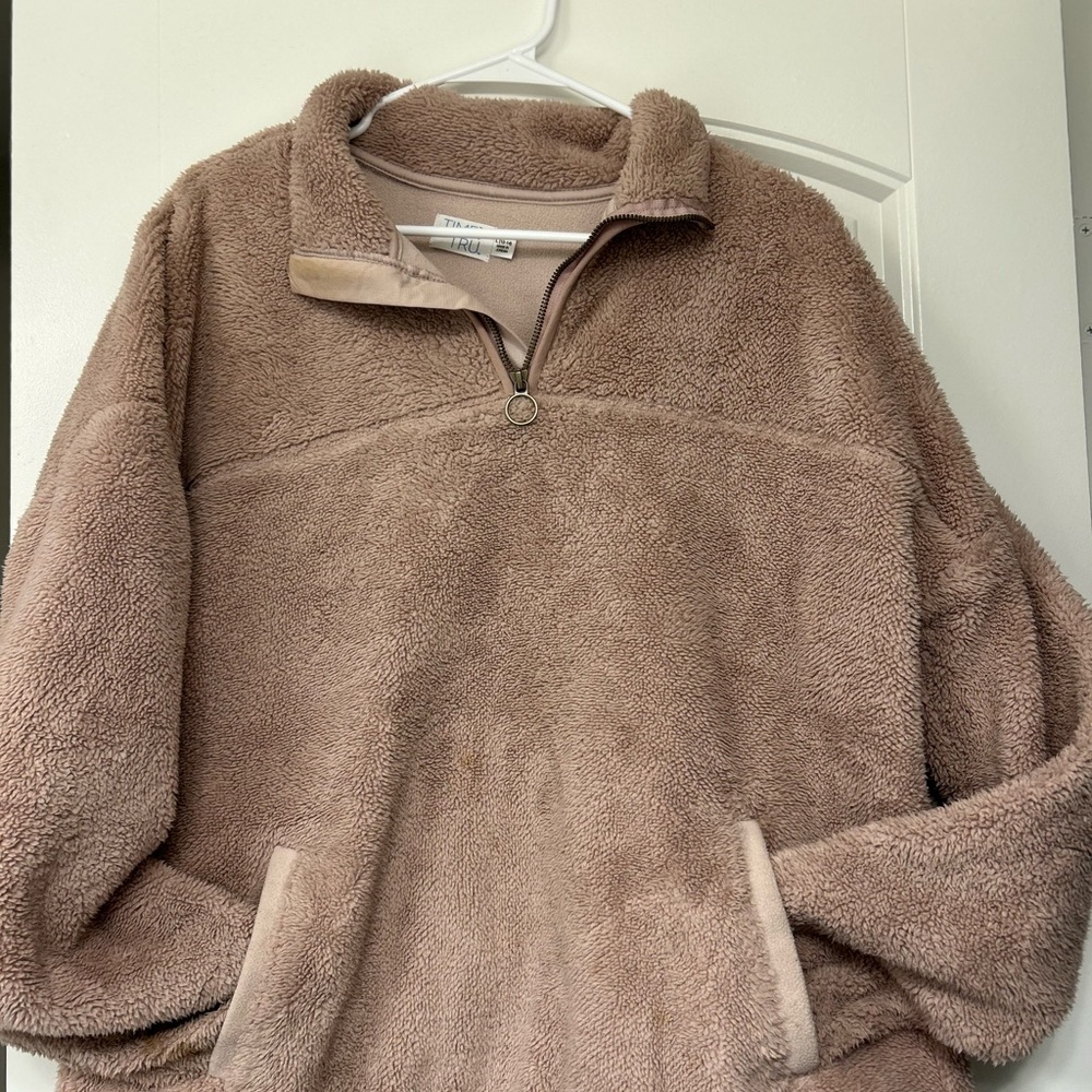 Cozy Tan light pink Sherpa Pullover